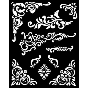 Трафарет Stamperia KSTD135 "Уголки и украшения", толщина 0,25 мм, 20х25 см